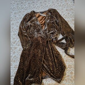 J Crew Velvet Animal Print Dress, 16